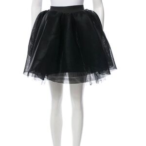 Maje Black Mesh and Tulle Mini Skirt
